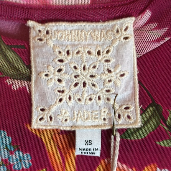 NWT Johnny Was Jade Biya JWLA 3J Workshop Golden Bouquet Mesh Top - Picture 5 of 7